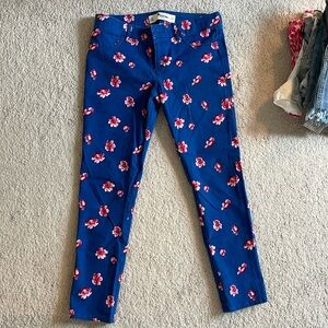 Abercrombie & Fitch floral blue pants